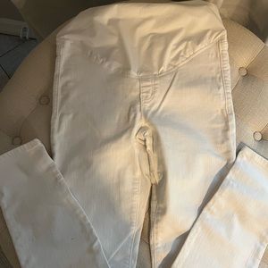 JCrew White maternity stretch skinny jeans